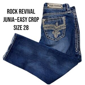 Rock Revival Junia‎ Easy Crop Embellished Pocket Jeans - Women's Size 28
